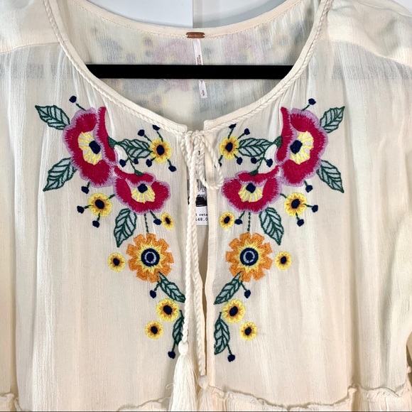 NWT Free People Boho Embroidered Mini Dress - Picture 5 of 8